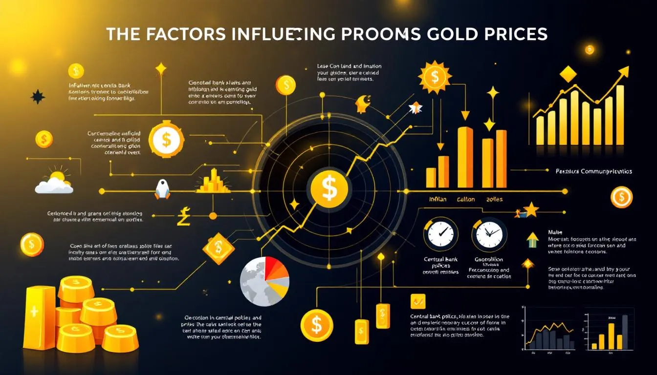 A visual representation of the factors influencing gold prices.